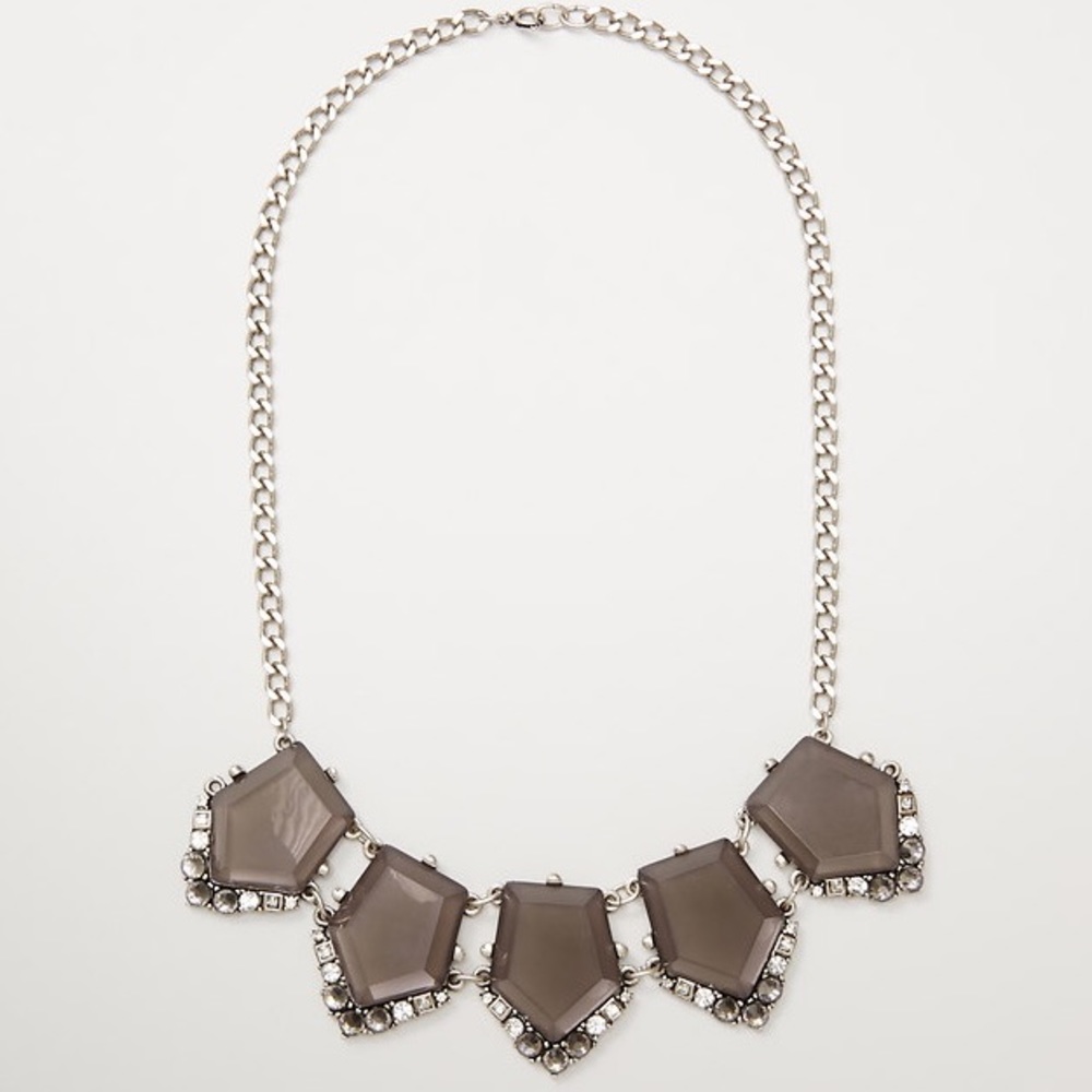 LOFT Pave Hexagon Necklace